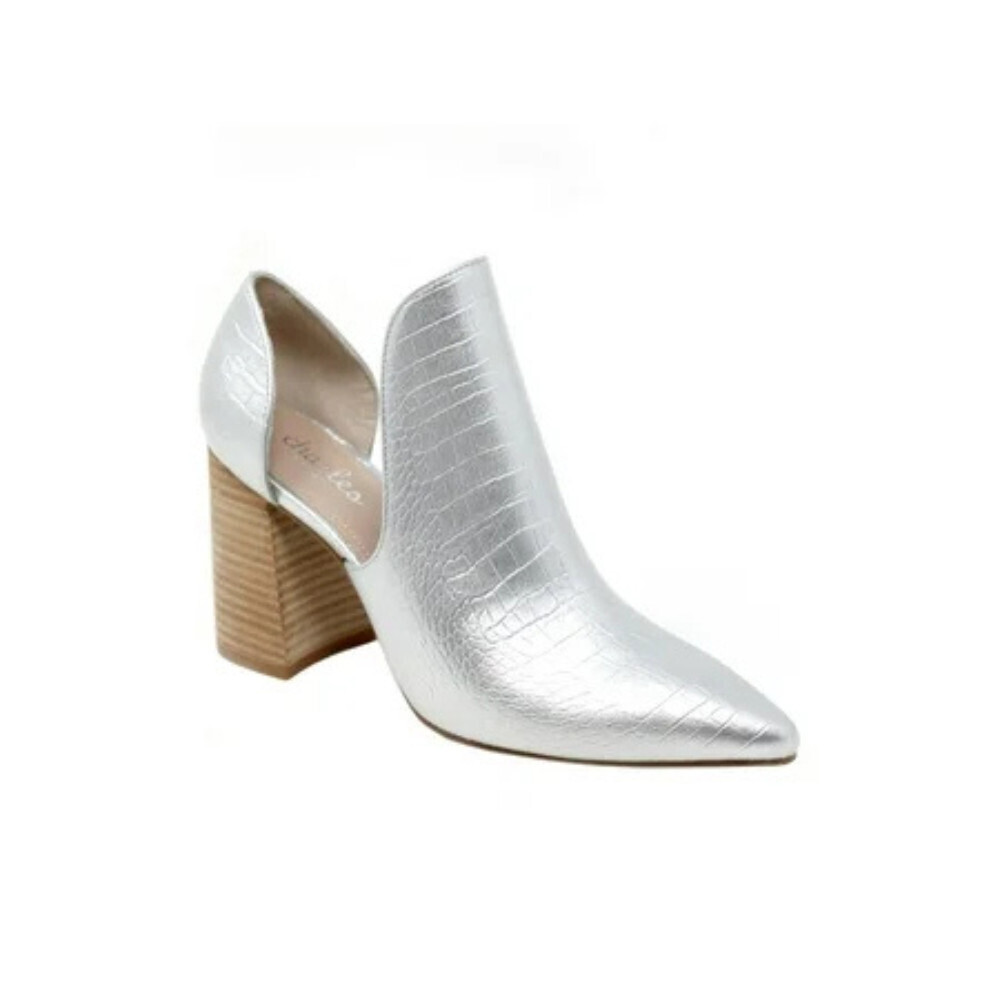 Charles By Charles David Varro Boots Women's 5.5 Silver Cut-Out Booties JOBB1162